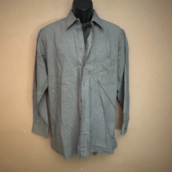 Rodin Collection Microplaid Long Sleeve Shirt 15.5" neck Regular Made in Italy - Picture 1 of 4